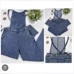 Z Supply Knit Terry Cloth Denim Overalls